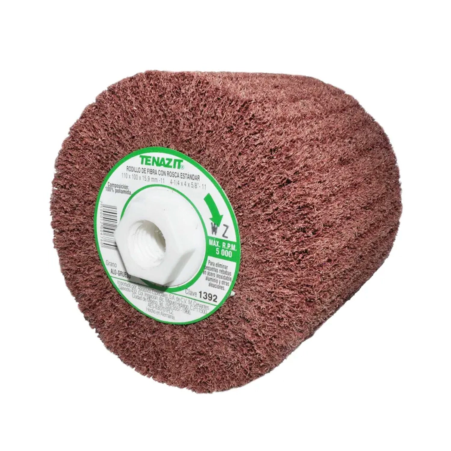 Rodillo de fibra de óxido de aluminio grueso de 110 x 100 x 15.9-11 mm