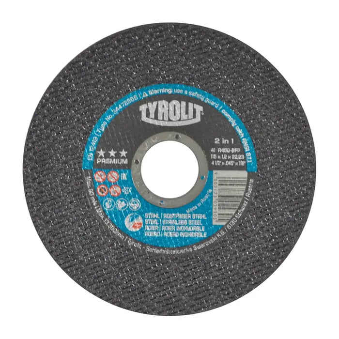 Disco abrasivo para corte de acero al carbón y acero inoxidable de 115 x 1.2 x 22.23 mm 4260