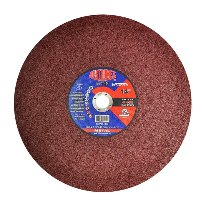 Disco abrasivo para corte de metal de 350 x 3.0 x 25.40 mm
