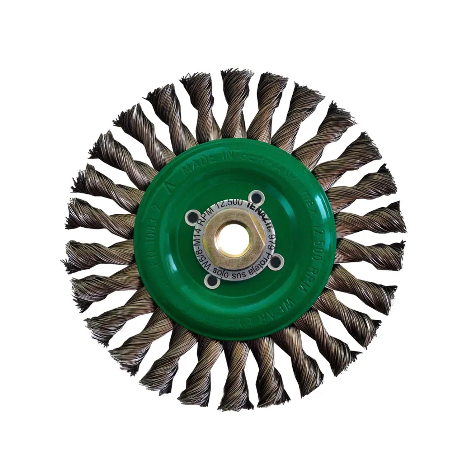 Cepillo circular trenzado de 150 x 0.508 x MR mm para limpieza de superficies de acero inoxidable y remoción de soldadura, pintura y fundición