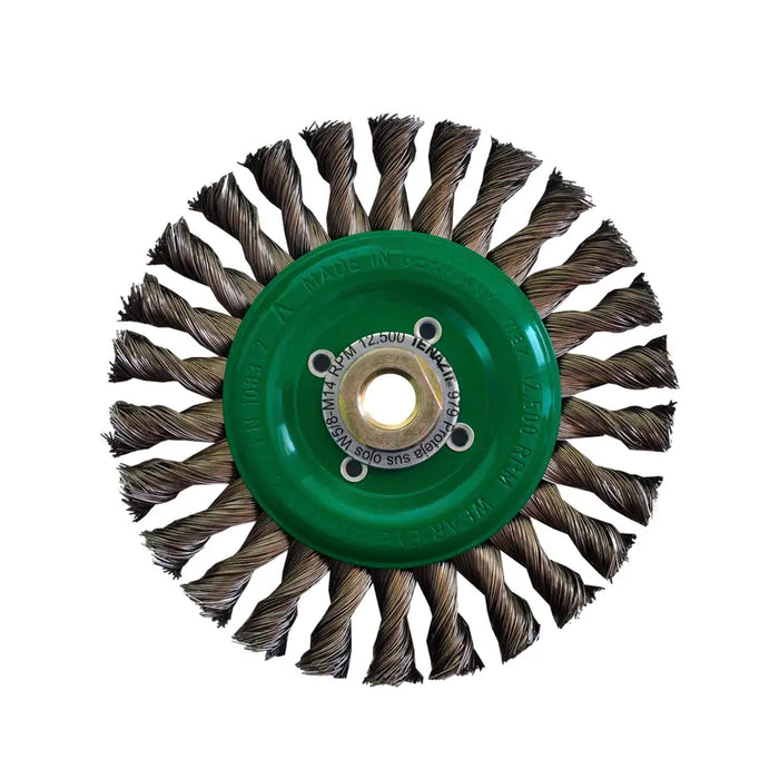 Cepillo circular trenzado de 150 x 0.508 x MR mm para limpieza de superficies de acero inoxidable y remoción de soldadura, pintura y fundición