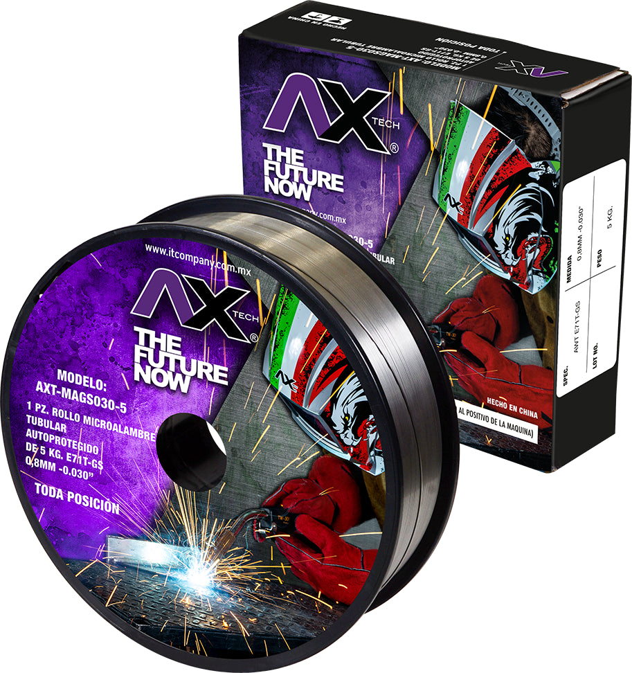 Microalambre Flux Core AX Tech E71T-GS 0.8 mm 5 kg — vista principal