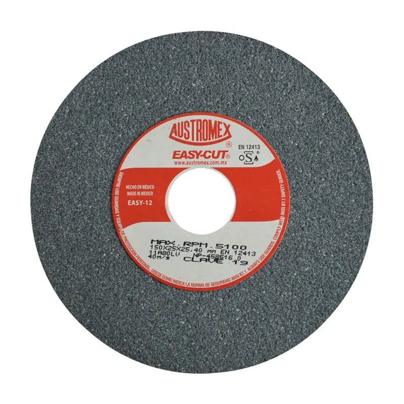 Rueda Abrasiva para esmerilar y afilar todo tipo de acero, hierro forjado, etc. de 150 x 25 x 25.4 mm