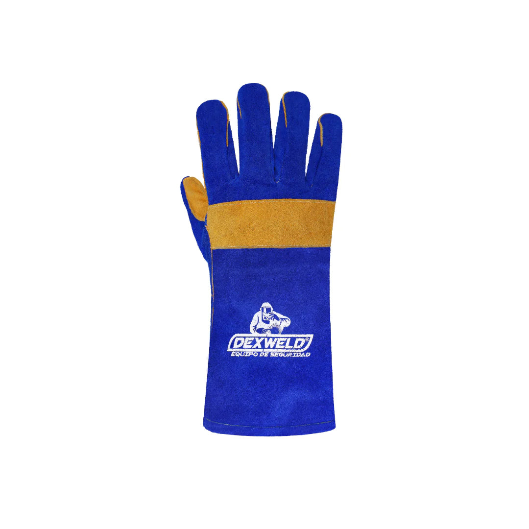 Guante Carnaza Azul Premium 14" AZUL-REF