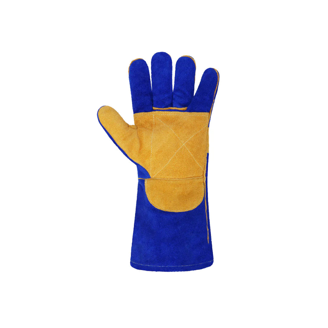 Guante Carnaza Azul Premium 14" AZUL-REF