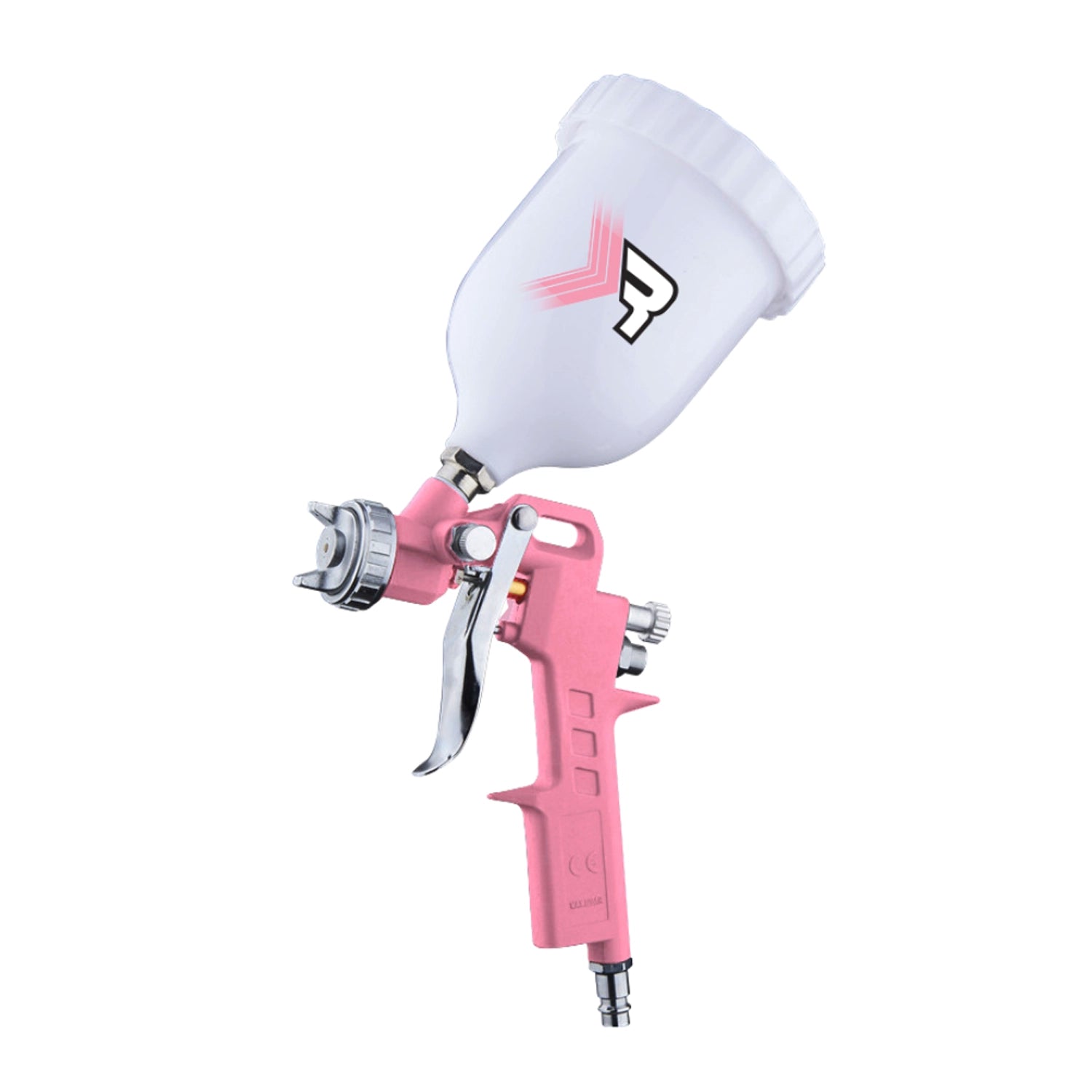 Pistola de gravedad PINK con boquilla de 1.5mm de flujo continuo y no continuo.