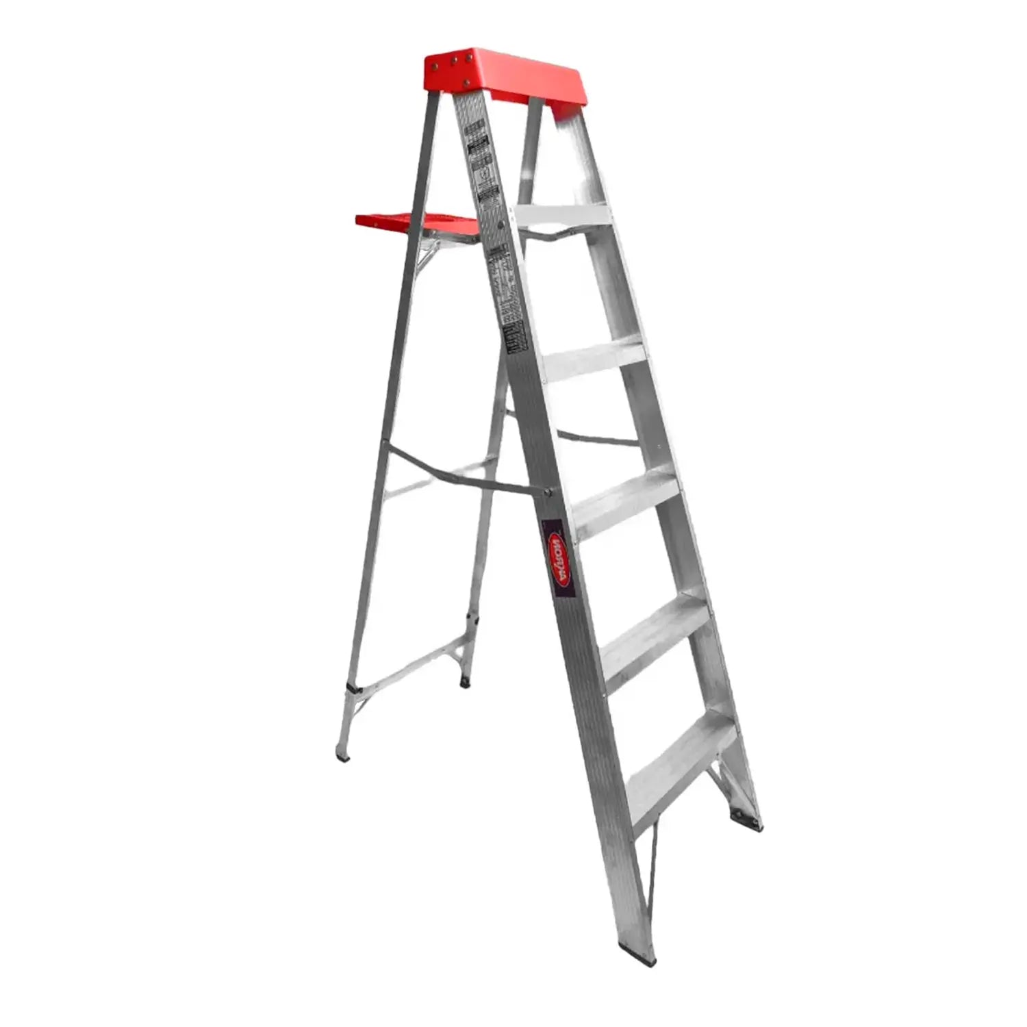 Escalera de Tijera de Aluminio 5 Escalones, Plataforma Plástica y Porta Cubeta Tipo III 77-12