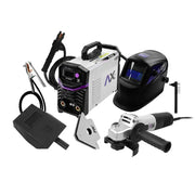 Combo AX Tech AXT-207LCD-C1: soldadora 200 A, careta, esmeriladora y escuadra — vista principal