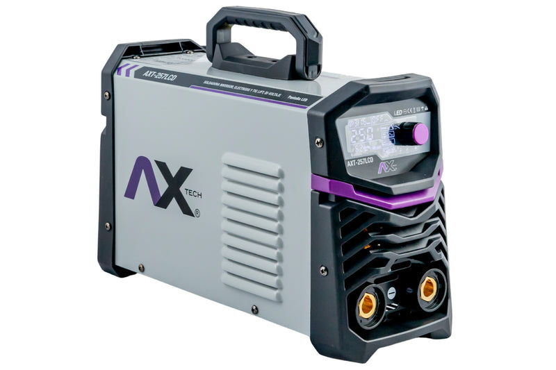 Combo AX Tech AXT-257LCD-C6: soldadora 250 A, mochila, careta, guantes y esmeriladora — imagen 3