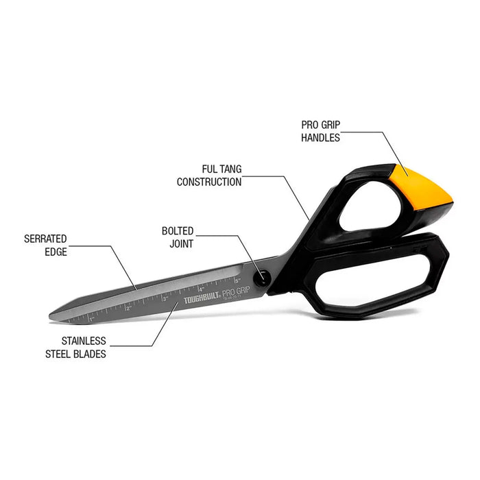 Tijeras De Trabajo De 11” (28 cm) Con Agarre Profesional, ToughBuilt® TB-H4-70-11