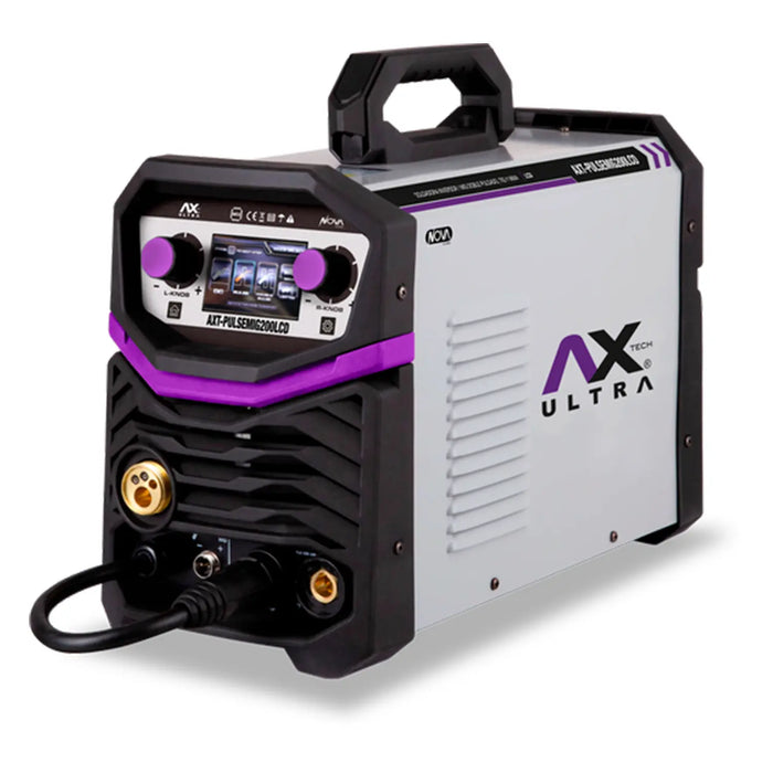 Soldador Inversor Mig Gas/No Gas Doble Pulsado,Tig Y Electrodo AXT-PULSEMIG200LCD