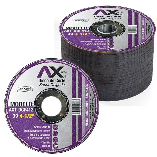 Disco De Corte Super Delgado De 4 1/2" X 1.2Mm AXT-DCF412