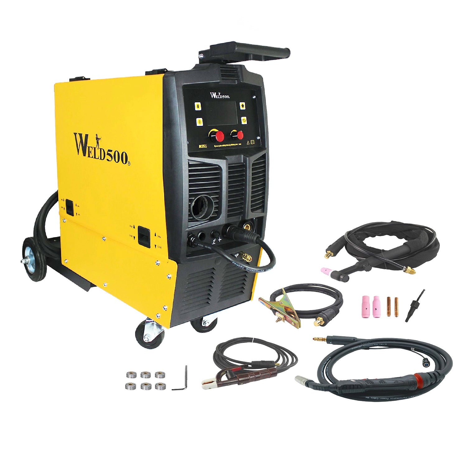 Soldadora Inversor 250A (GMAW Y FCAW), electrodo revestido (SMAW) y Tig (GTAW) M251LCD