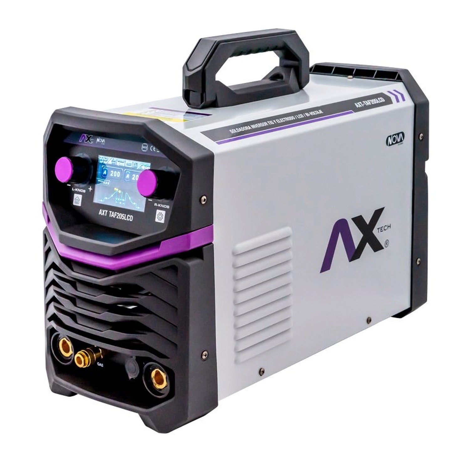 Soldadora Inversor Tig Alta Frecuencia AC/DC Y Electrodo Bi Voltaje 200 A P/Aluminio AXT-TAF205LCD